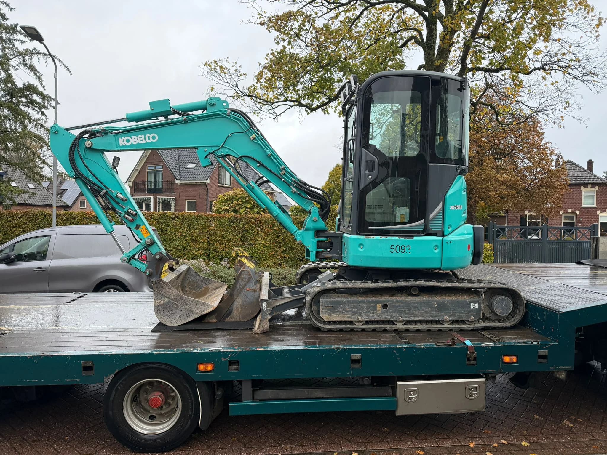 Kobelco Minibagger gebraucht Kettenbagger Transport — Kettenstark